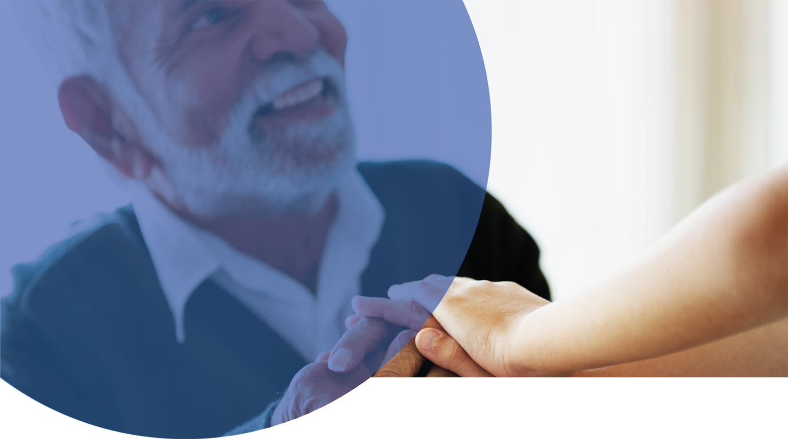 An elderly gentleman being cared for at home.